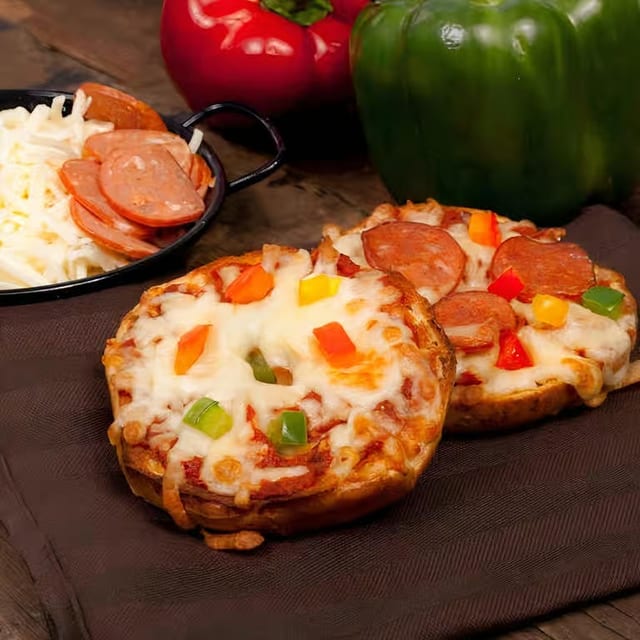 Pizza bagel sandwich.